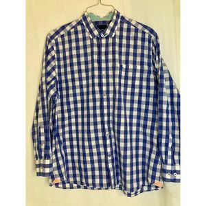 Tommy Bahama Mens Long Sleeve Button Down Size XL Blue Checked‎